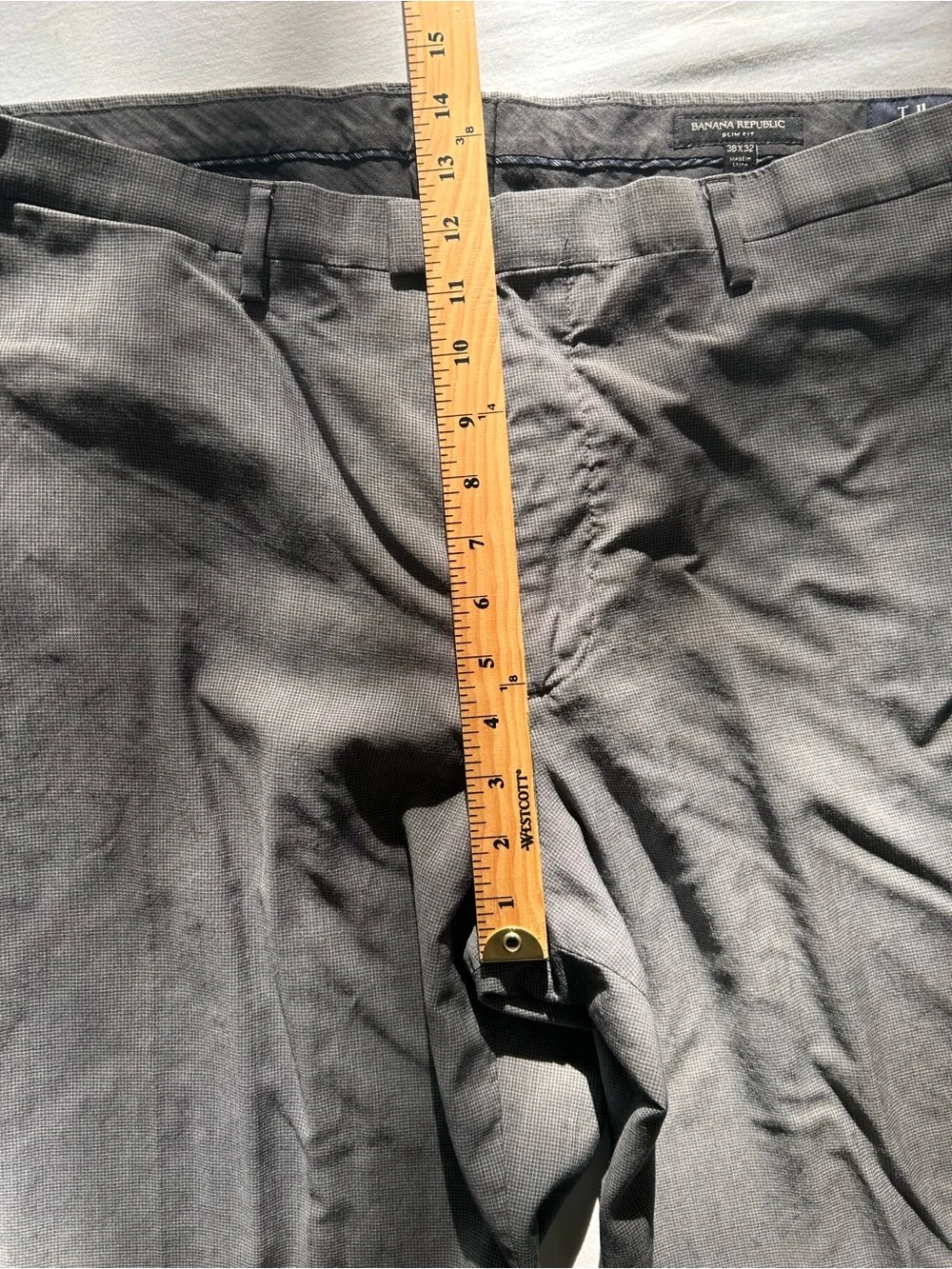 Banana Republic Tollegno 1900 Merino Wool Dress Pants Gray 38x32 Slim Fit